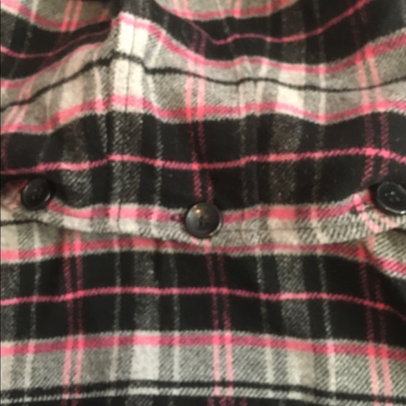 Y2K~PINK Victoria’s Secret Pink Plaid wool coat M - Picture 6 of 9